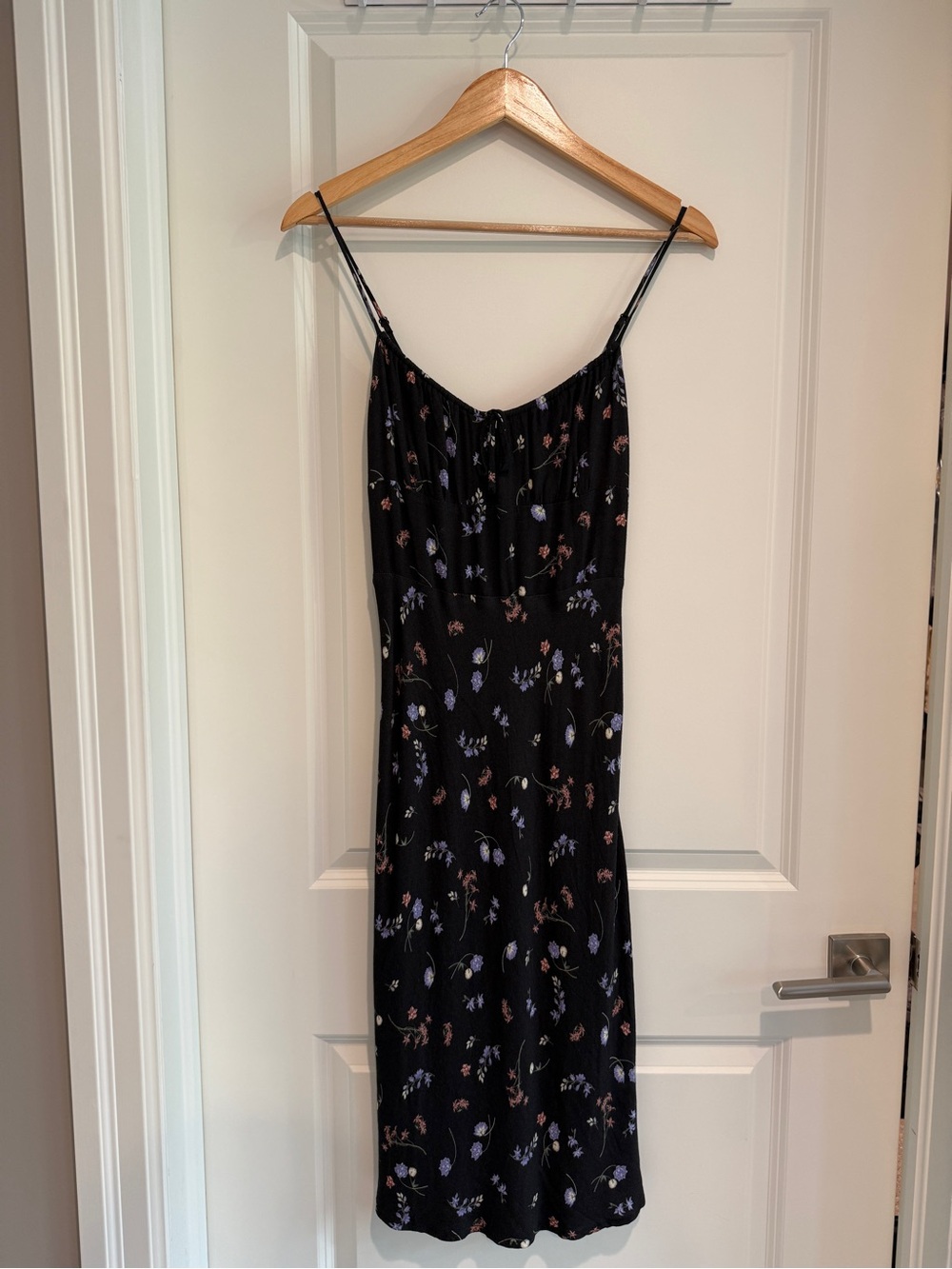 Wilfred Black Floral Midi Dress